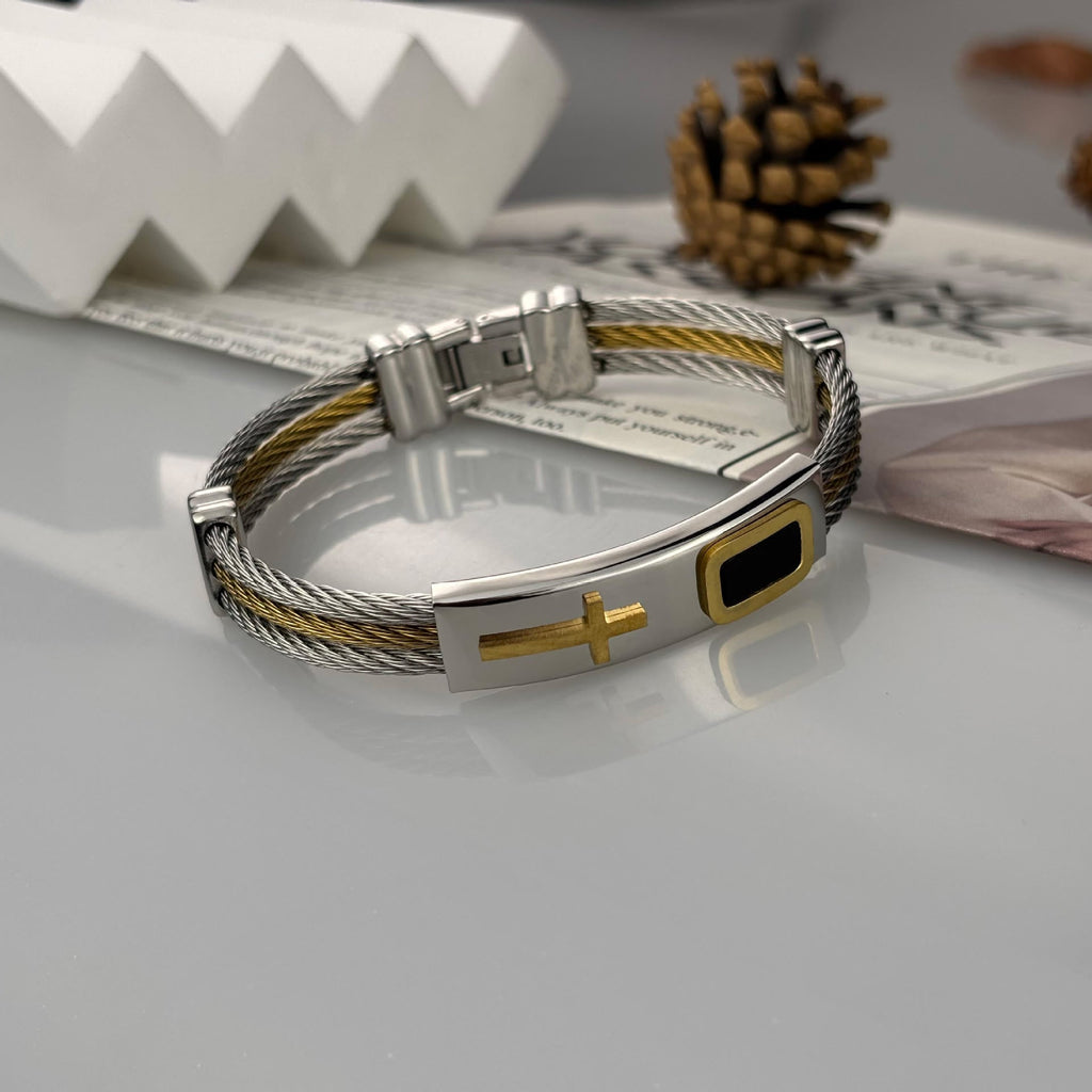 Multicolor Cross Cable Bracelet