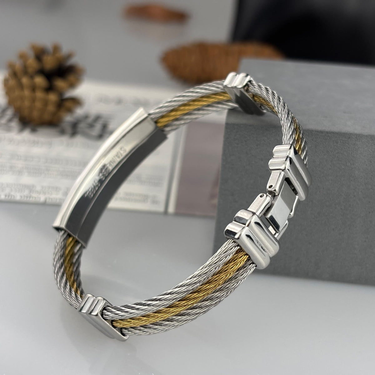 Multicolor Cross Cable Bracelet