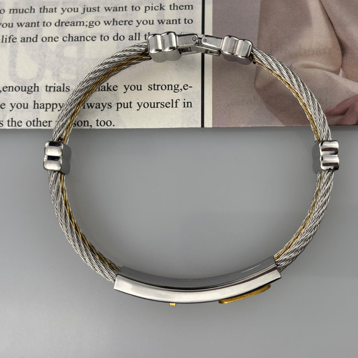 Multicolor Cross Cable Bracelet