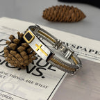 Multicolor Cross Cable Bracelet