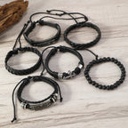 Faith-Driven Leather Bracelet Set of 6