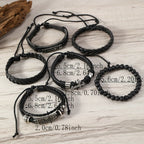 Faith-Driven Leather Bracelet Set of 6