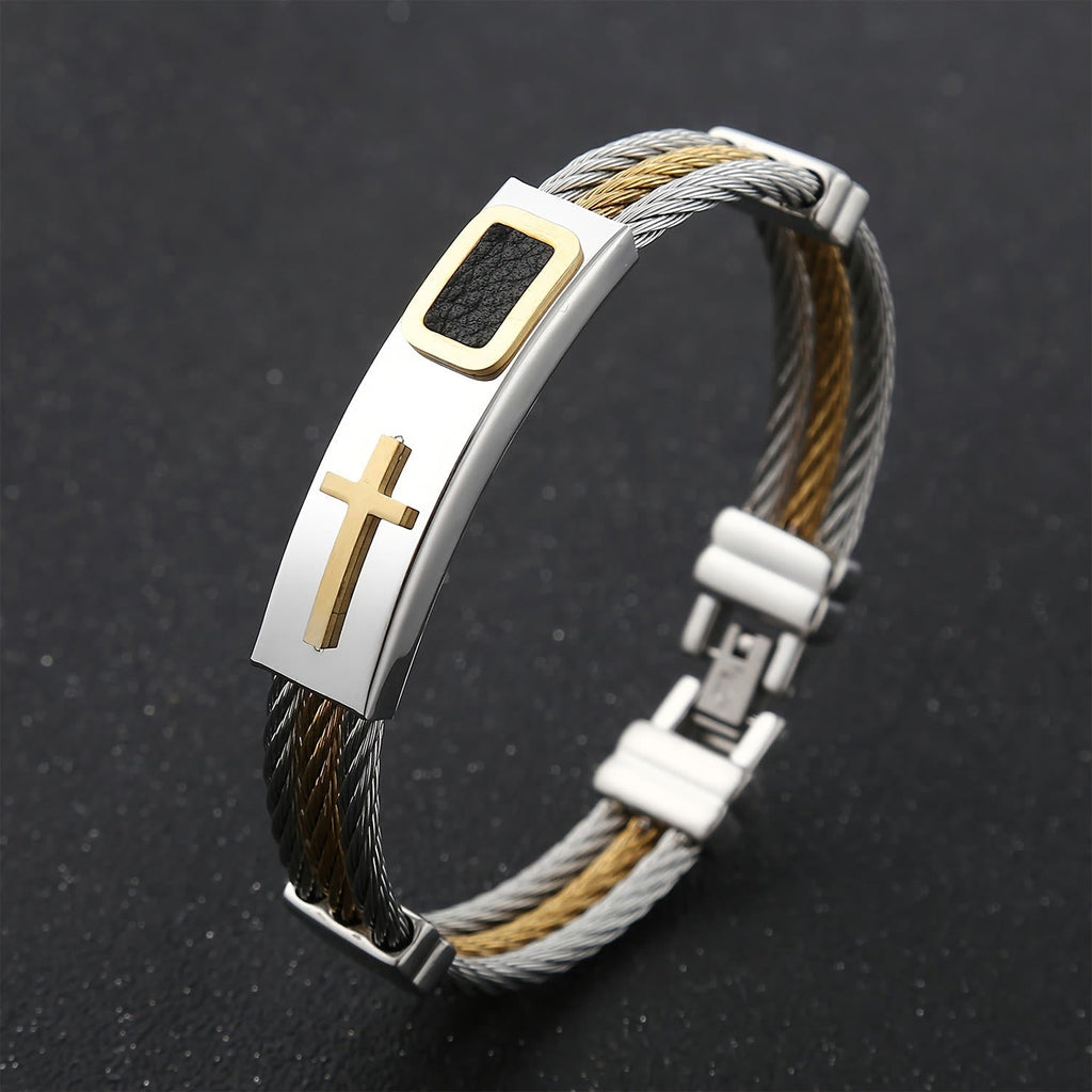 Multicolor Cross Cable Bracelet