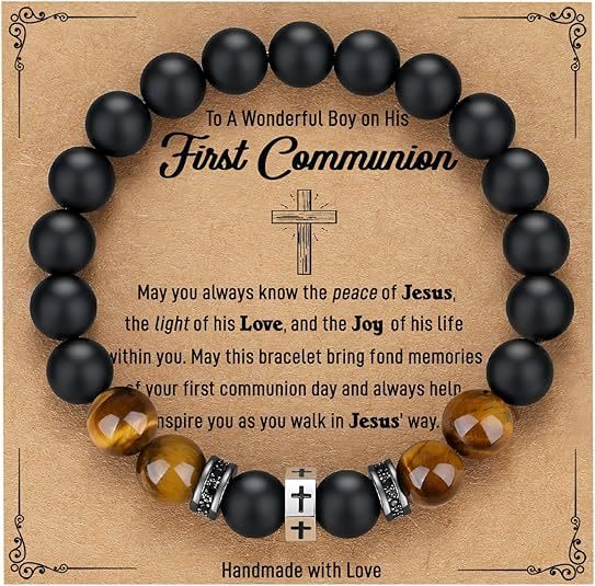 Cross Bracelet with Tiger's Eye, Black Onyx & CZ-Accented Stainless