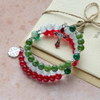 Christmas Jade Agate Rosary Bracelet