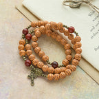 Peach Blossom Bead Rosary Bracelet