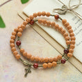 Peach Blossom Bead Rosary Bracelet