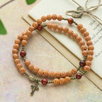 Peach Blossom Bead Rosary Bracelet