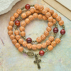 Peach Blossom Bead Rosary Bracelet