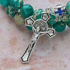 Shoushan Stone & Green Vein Stone Rosary Bracelet