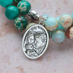 Shoushan Stone & Green Vein Stone Rosary Bracelet