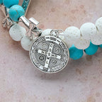 Gypsum & Turquoise Rosary Bracelet