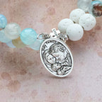Gypsum & Blue Vein Agate Rosary Bracelet