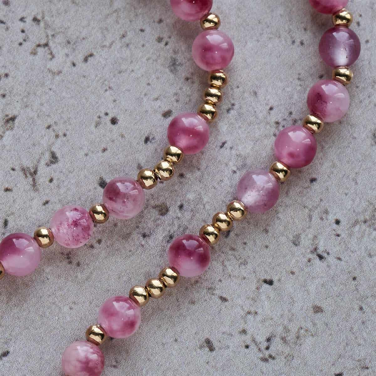 Rose Red Agate Bead Rosary Bracelet