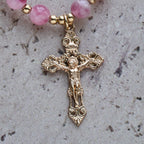 Rose Red Agate Bead Rosary Bracelet