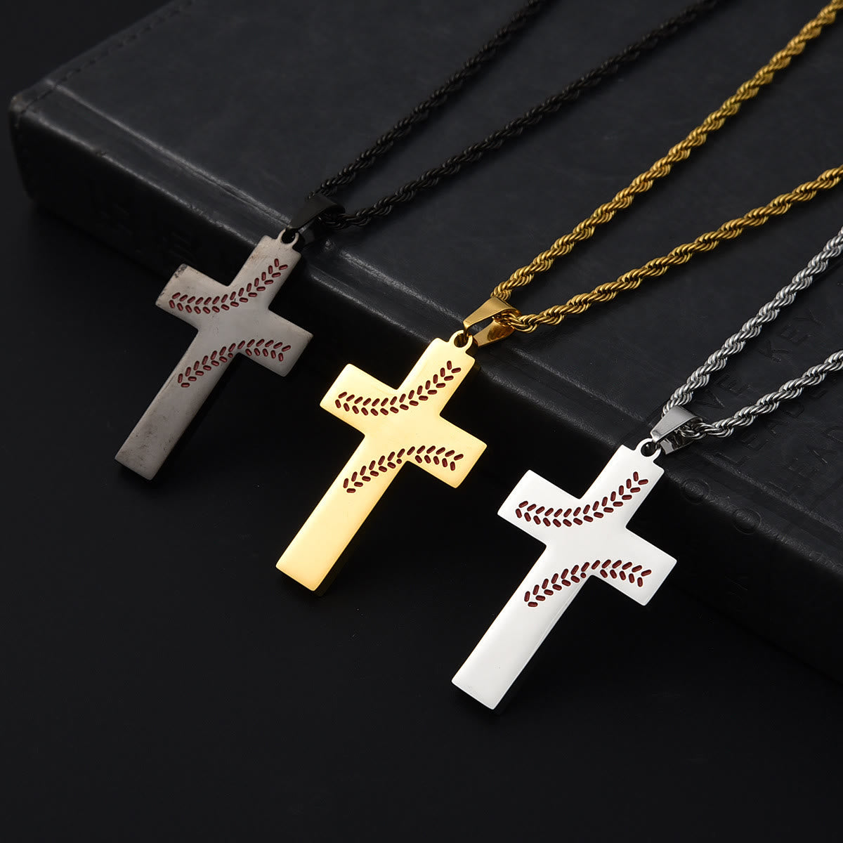 Baseball Stitch Cross Necklace