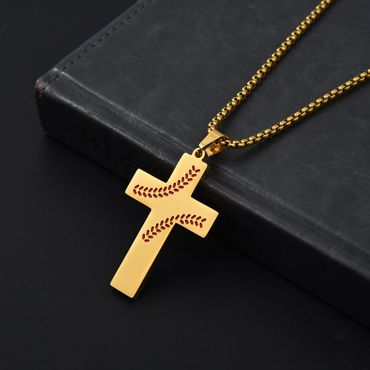 Baseball Stitch Cross Necklace