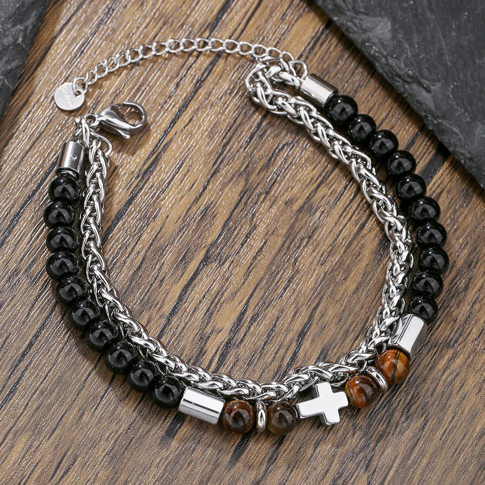 Tiger Eye & Black Onyx Bracelet