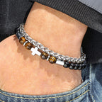 Tiger Eye & Black Onyx Bracelet