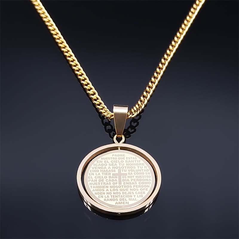The Lord’s Prayer Rotating Pendant Necklace