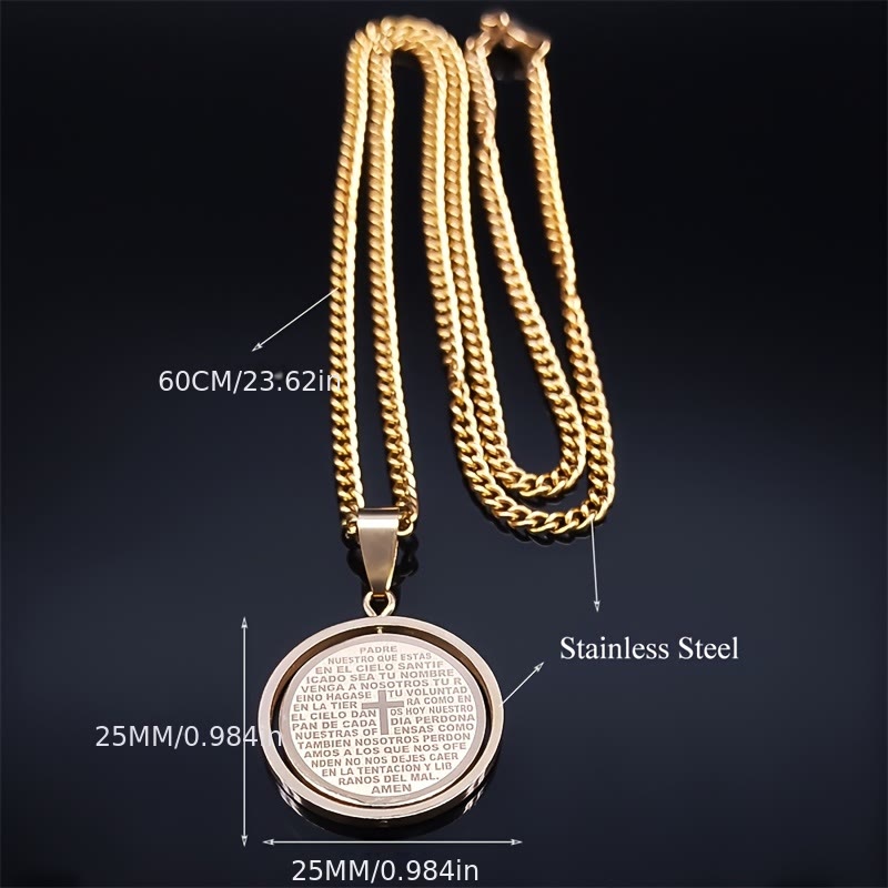 The Lord’s Prayer Rotating Pendant Necklace