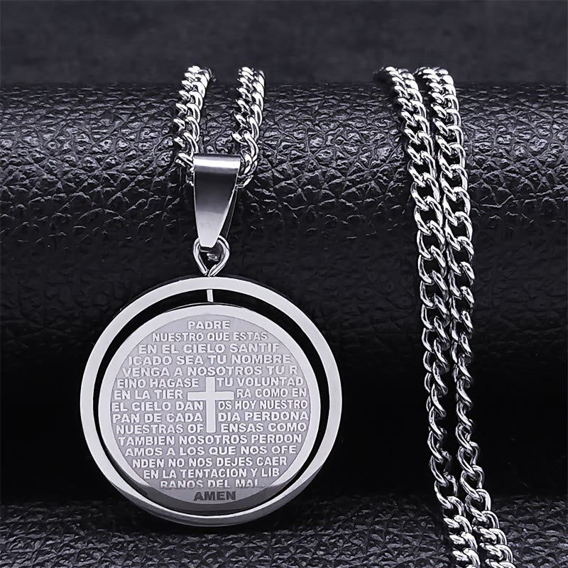 The Lord’s Prayer Rotating Pendant Necklace