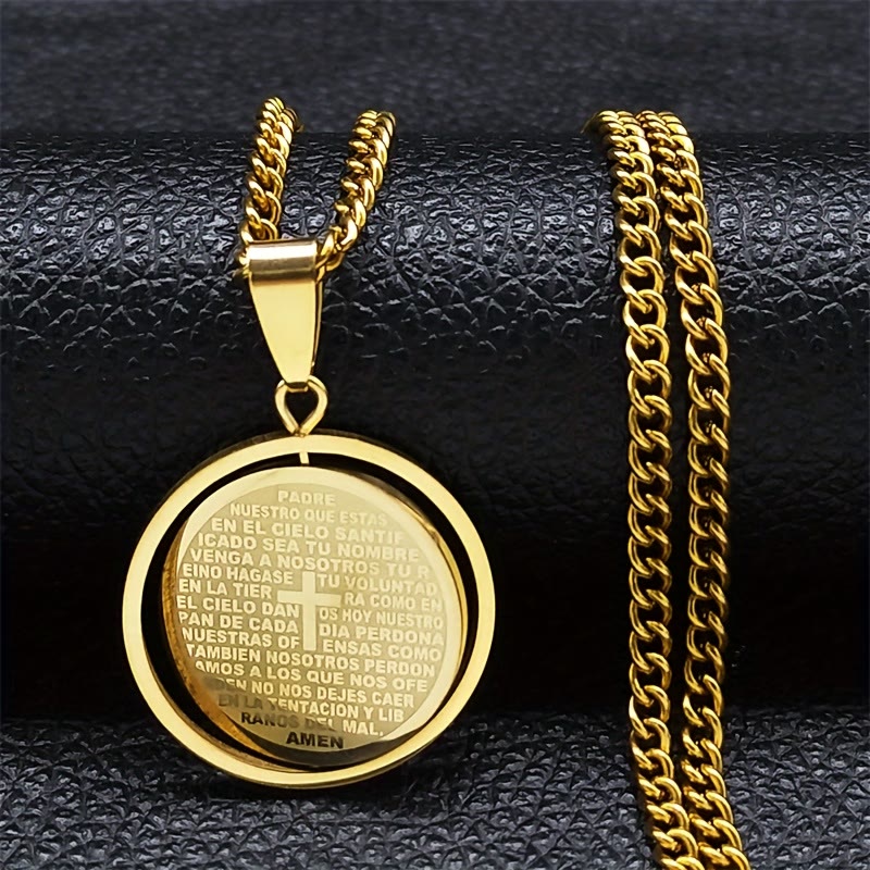 The Lord’s Prayer Rotating Pendant Necklace