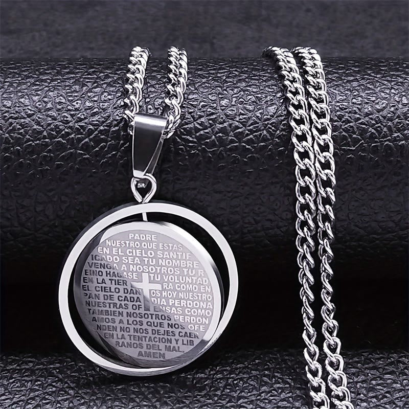 The Lord’s Prayer Rotating Pendant Necklace