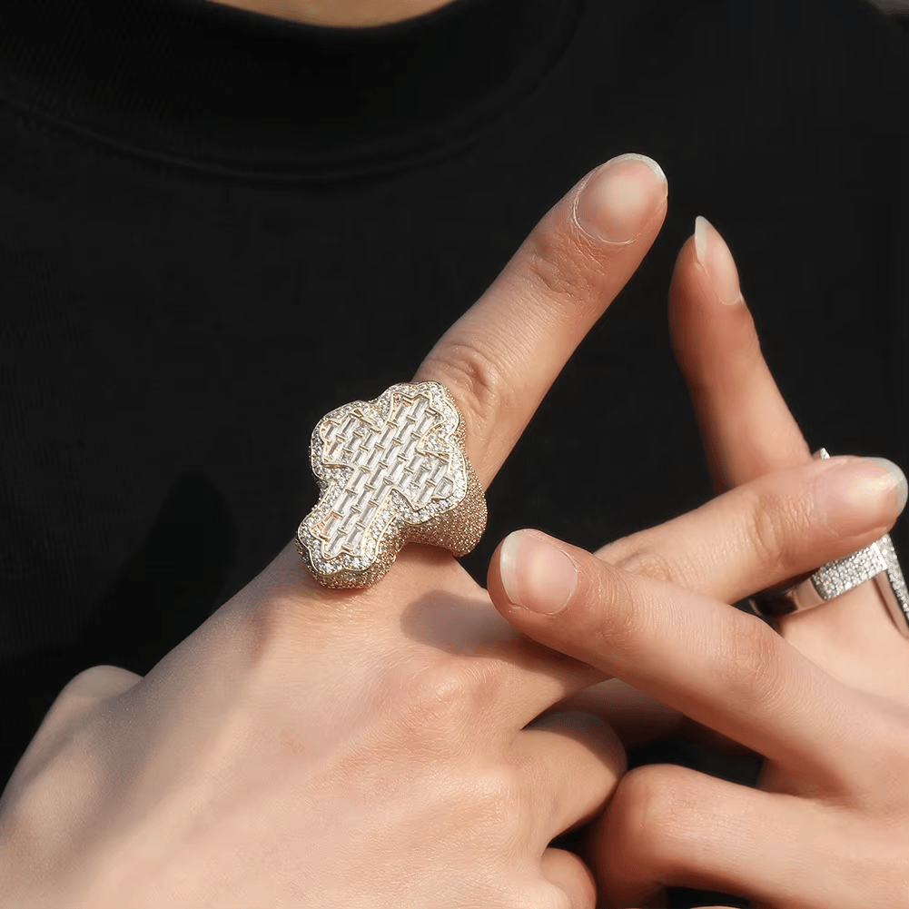 Pave Cross Ring