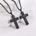 Tri-Color Cross Necklace with American Flag & Scripture