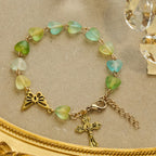 Green Heart & Butterfly Rosary, Bracelet