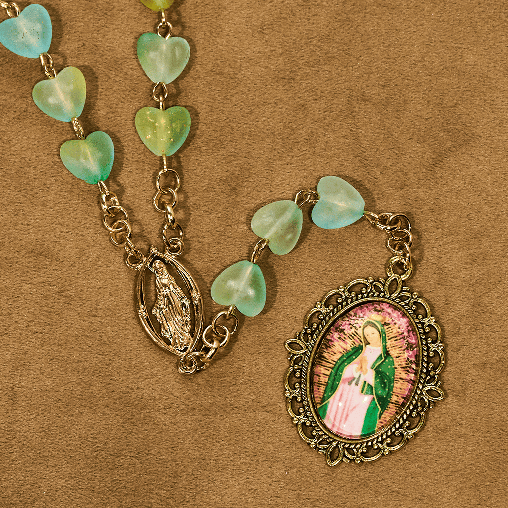Green Heart & Butterfly Rosary, Bracelet