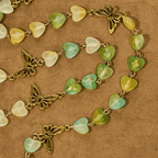 Green Heart & Butterfly Rosary, Bracelet