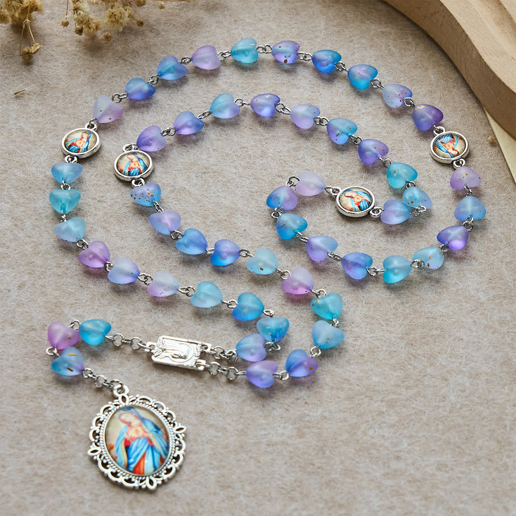 Blue Heart & Butterfly Rosary, Bracelet