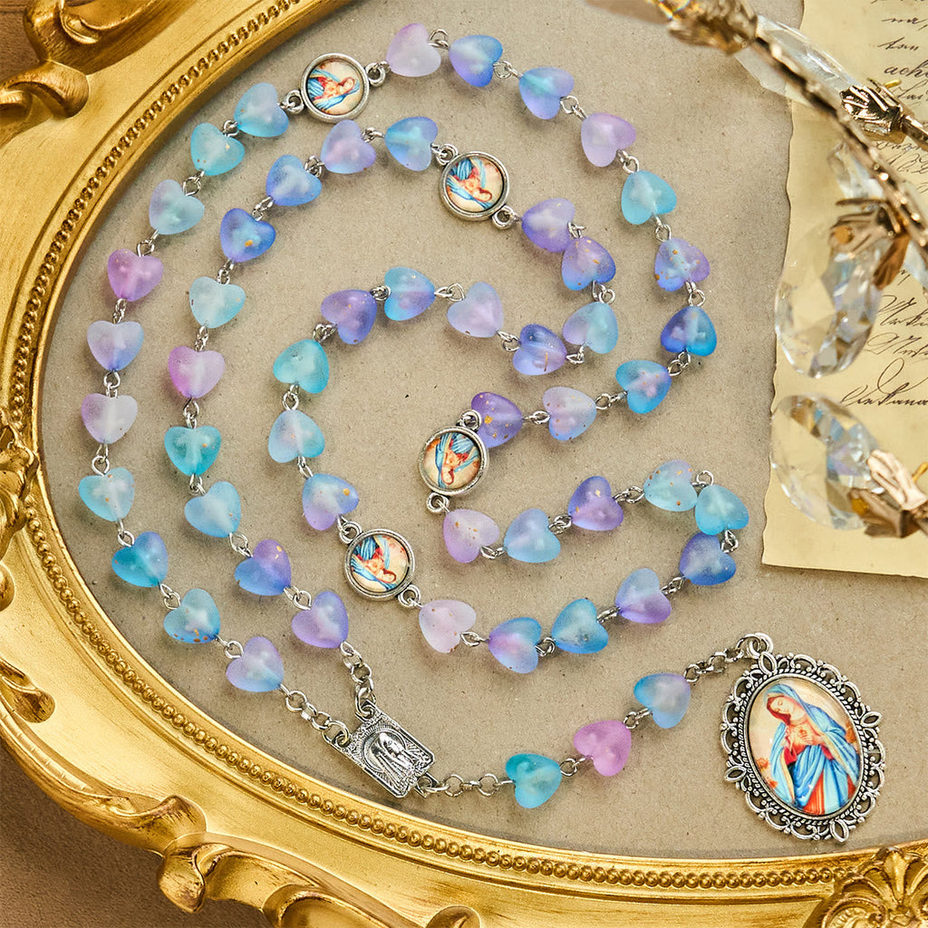 Blue Heart & Butterfly Rosary, Bracelet