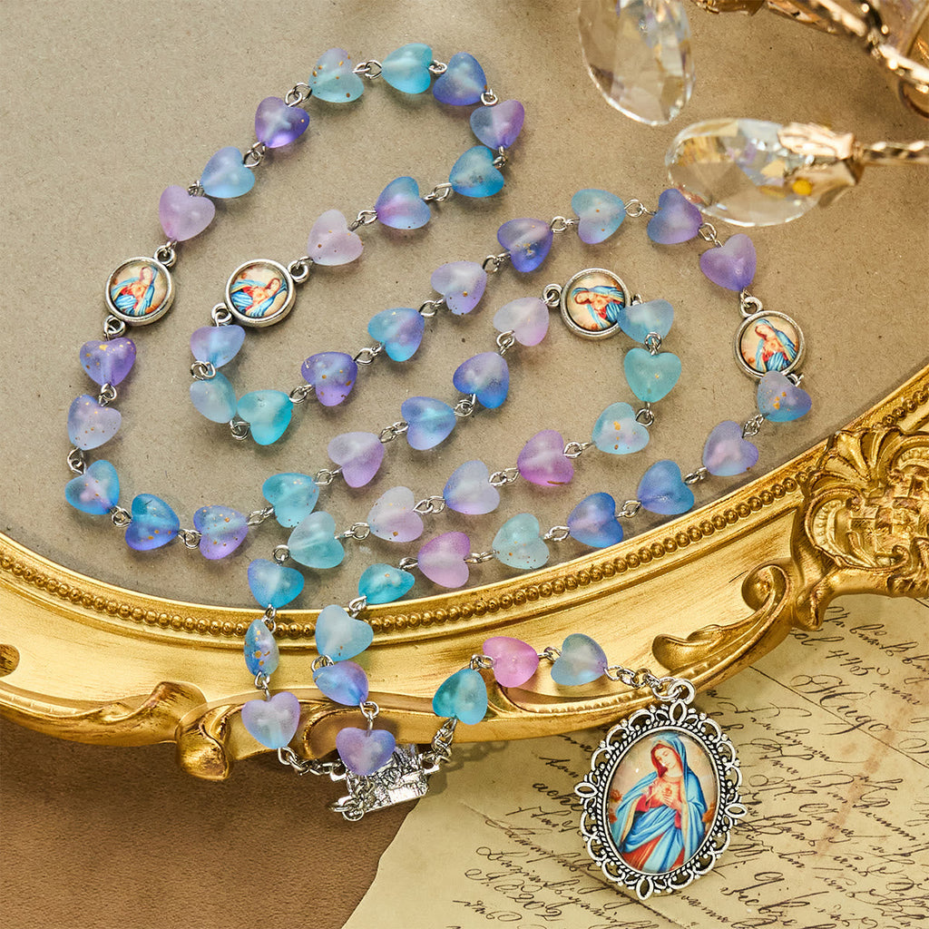 Blue Heart & Butterfly Rosary, Bracelet