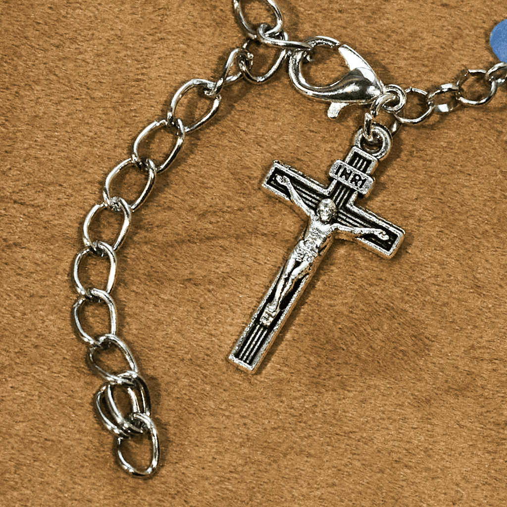 Blue Heart & Butterfly Rosary, Bracelet