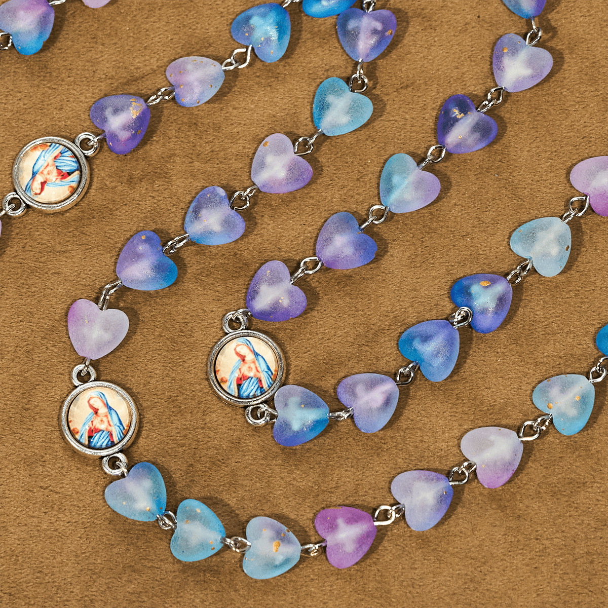 Blue Heart & Butterfly Rosary, Bracelet