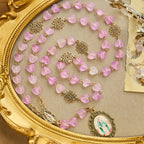 Pink Heart & Butterfly Rosary, Bracelet