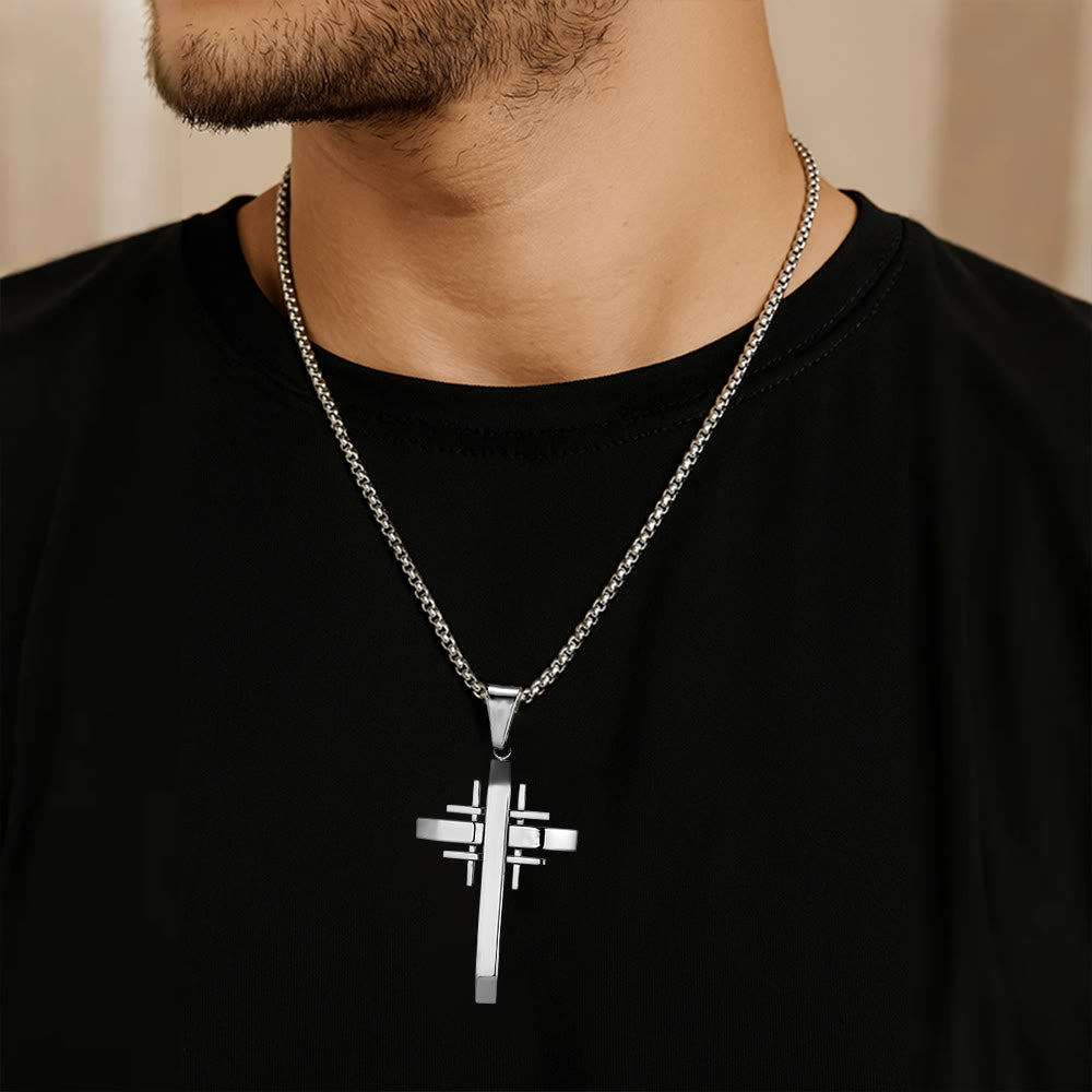 Geometric Cross Pendant Necklace