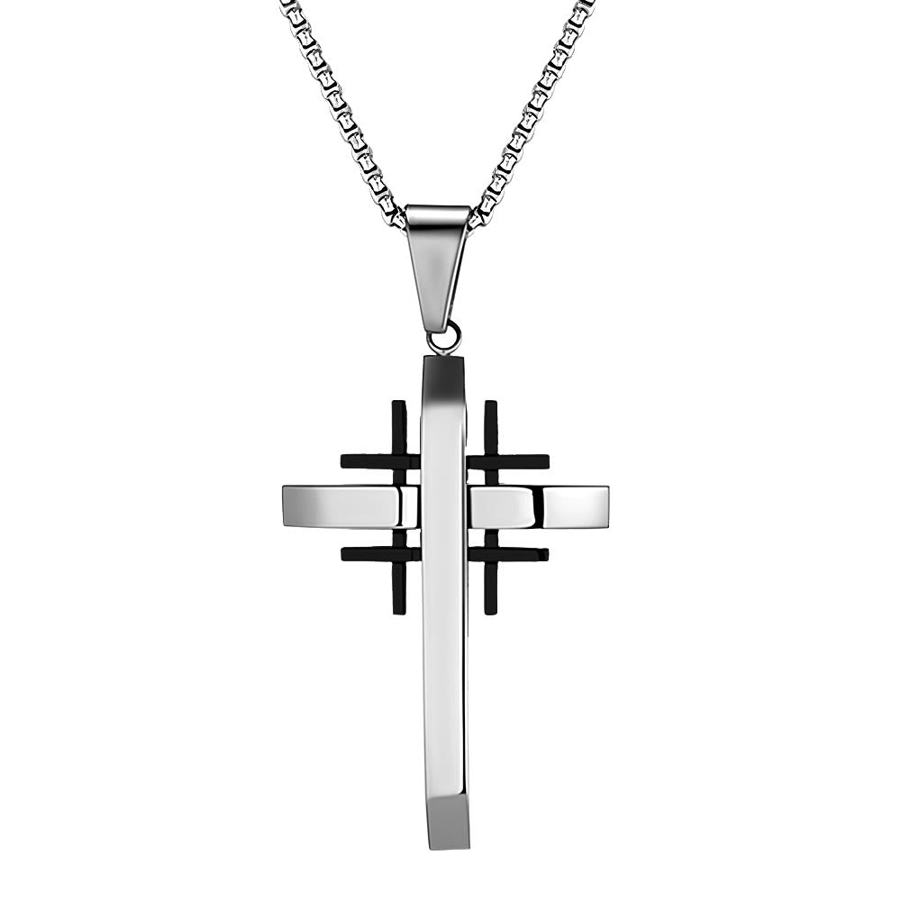 Geometric Cross Pendant Necklace