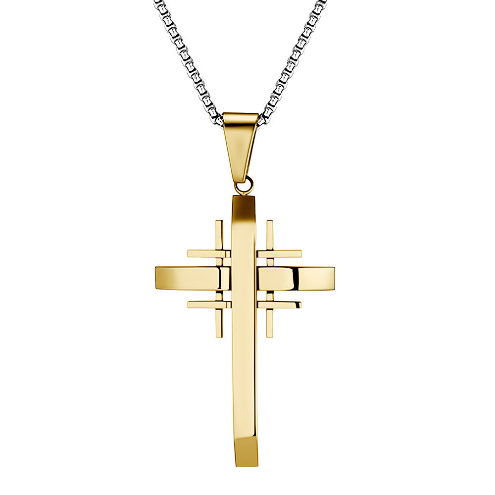 Geometric Cross Pendant Necklace