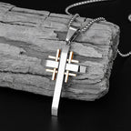 Geometric Cross Pendant Necklace