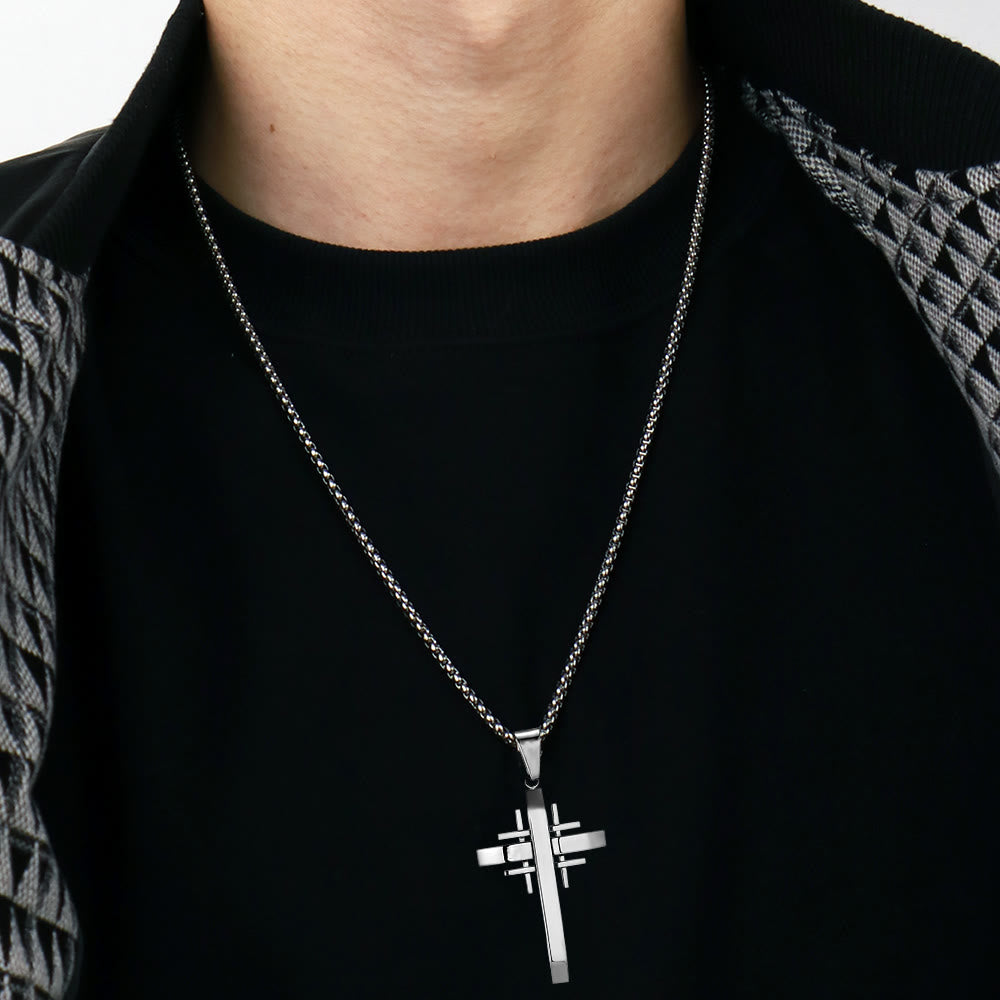 Geometric Cross Pendant Necklace