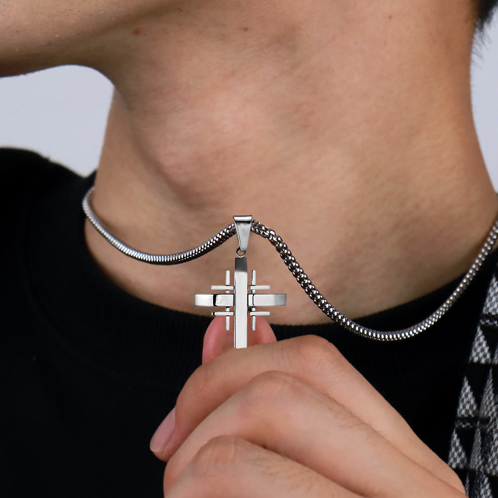 Geometric Cross Pendant Necklace