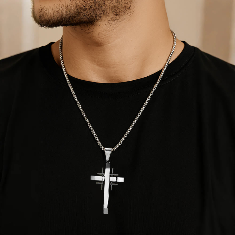 Geometric Cross Pendant Necklace