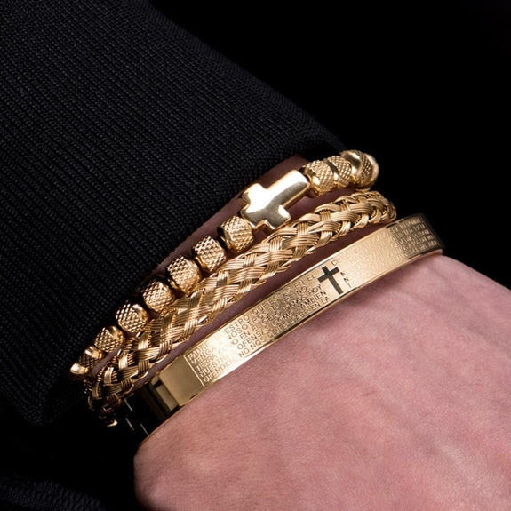 Stackable Cross Bracelet Set