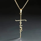 Elegant Scripted Faith Cross