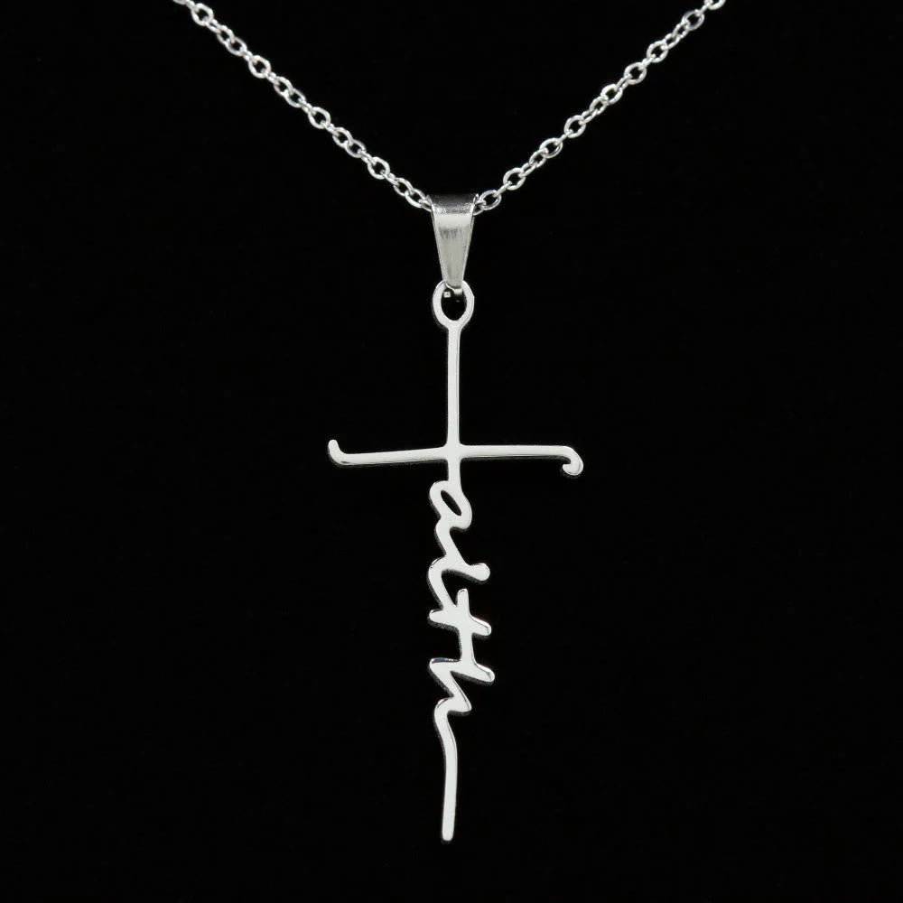 Elegant Scripted Faith Cross