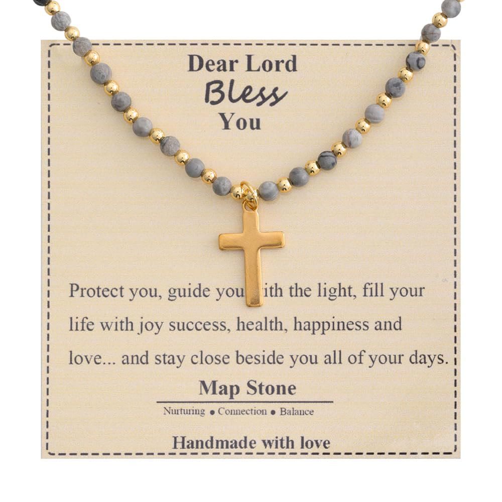Blessed Stone Cross Necklace
